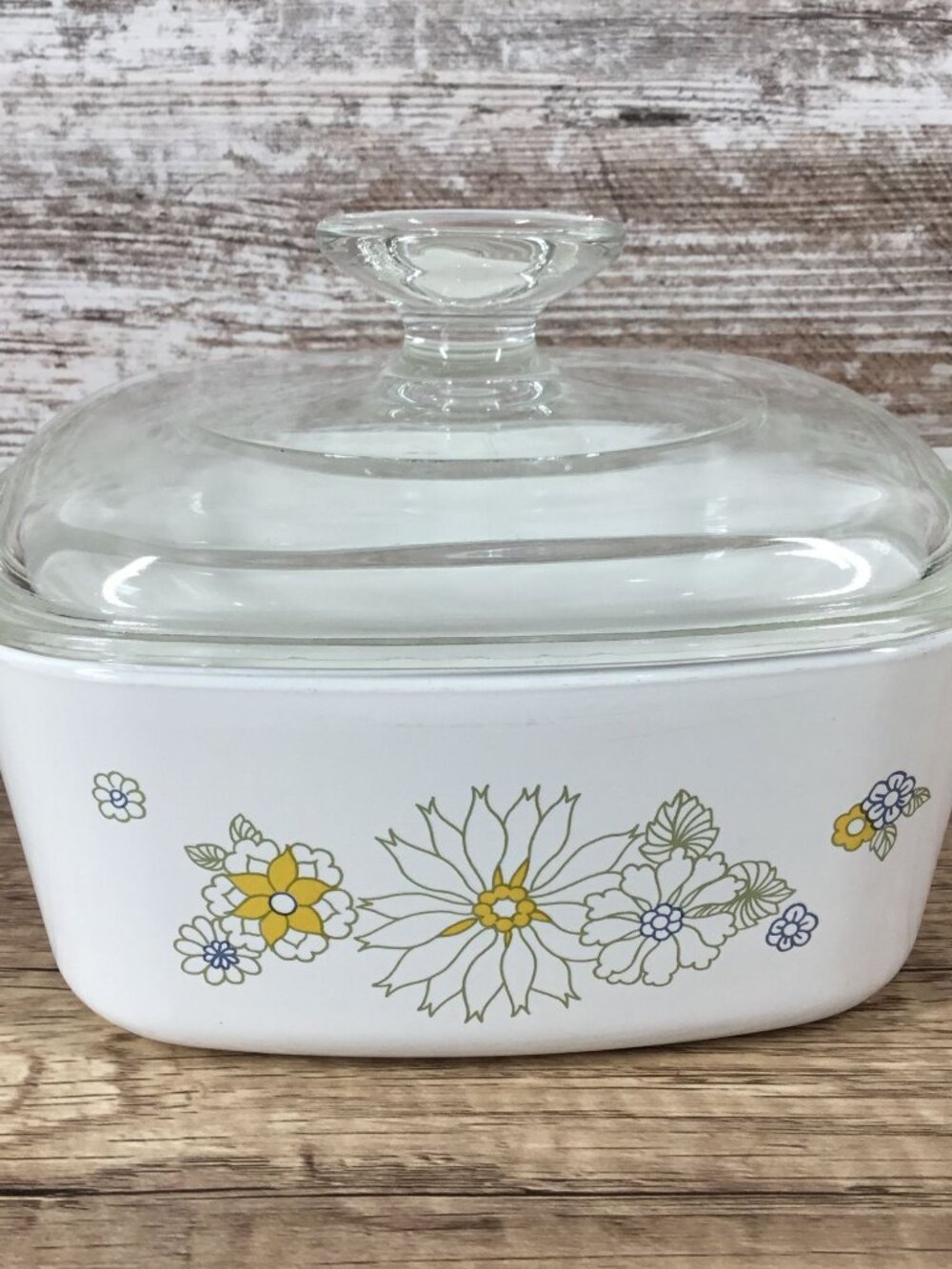 CorningWare Floral Bouquet A-1 1/2-B Casserole Dish With Lid B-4-2 1.5 QT